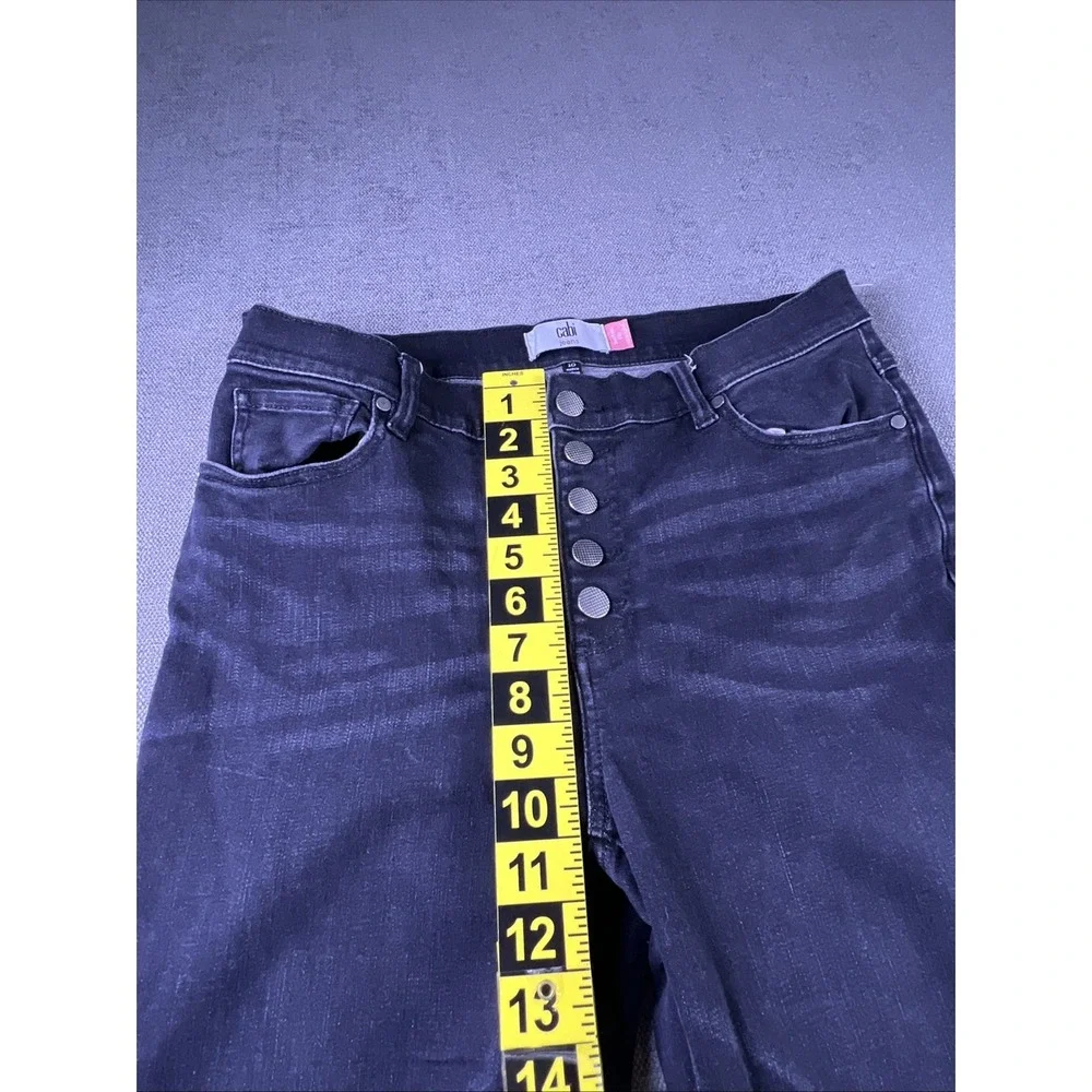 Cabi Jeans Button Fly Skinny Women 10 Black Bohemian City Preppy Straight